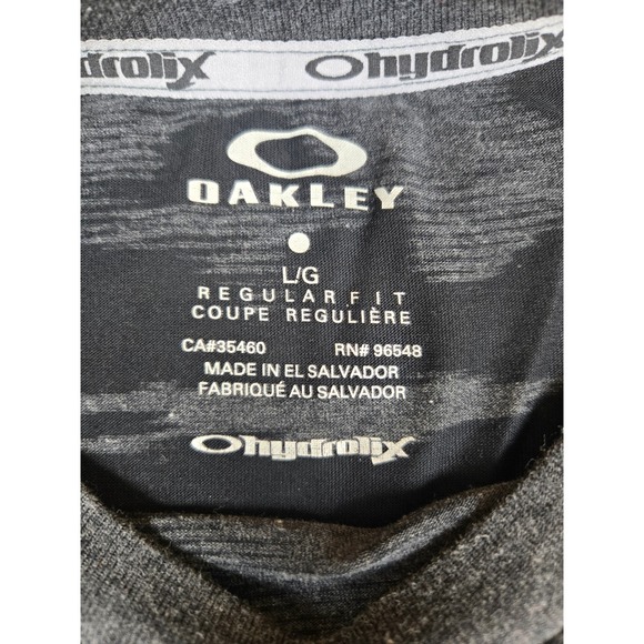 Oakley O-Hydrolix Mens Large Black Grey Camo Training Shirt 454618 Regular Fit - Picture 2 of 10